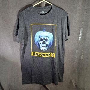 Halloween II Charcoal Grey 80s Horror Movie Graphic Tee VG M Michael Myers